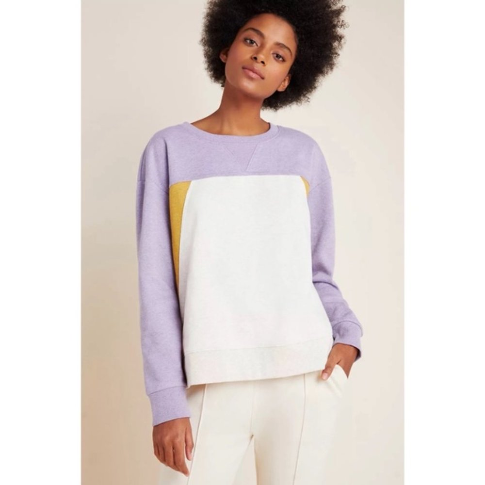 Anthropologie Saturday/Sunday Corine Colorblocked Sweatshirt XS